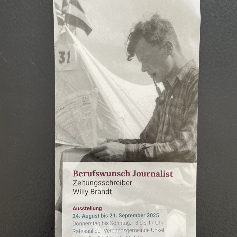 Flyer Ausstellung Willy Brandt-Zeitungsschreiber